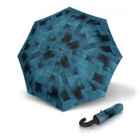 Ομπρέλα σπαστή αυτόματο άνοιγμα - κλείσιμο με γυριστή λαβή θαλασσί Knirps Folding Umbrella T.260 Duomatic Medium Ecorepel Clear Sky