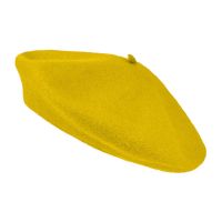 Καπέλο μπερές μάλλινος κίτρινο