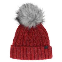 Women's Winter Beanie With Pom - Pon Chaos Aria Red