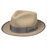 Winter Wool Flelt Fedora Hat Stetson Takota Beige