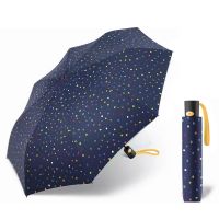 Ομπρέλα σπαστή αυτόματη μπλε με πουά United Colors Of Benetton Mini AC Folding Umbrella Dots Blue