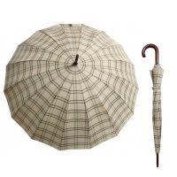 Long Manual Umbrella Guy Laroche Checked Beige