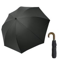 Automaric Folding Umbrella With Wooden Crook Handle Guy Laroche 8114 Black