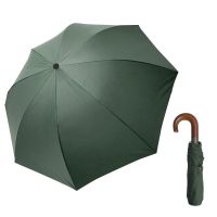 Ομπρέλα αυτόματη σπαστή με ξύλινη γυριστή λαβή πράσινη Guy Laroche