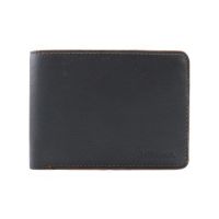 Leather Horizontal Wallet Diplomat MN 411 Black / Tabac