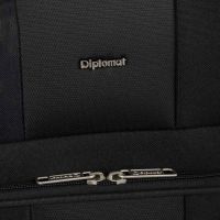 Βαλίτσα μεσαία υφασμάτινη μαύρη με τέσσερεις ρόδες Diplomat Rome M 615