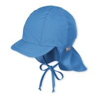 Summer Cotton Cap With Neck Cover And UV Protection Sterntaler Light Blue