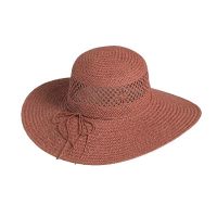 Women's Summer Straw Hat With Wide Brim Pink