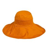 Women's Summer Fabric Hat With Wide Brim Orange
