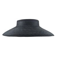 Women's Natural Black Straw Visor With Black Finished