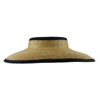 Women's Natural Straw Visor With Black Finished