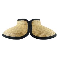 Women's Natural Straw Visor With Black Finished