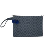 Women's Cotton Toiletry Bag Grey / Royal Blue