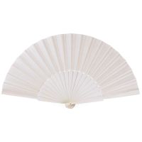 Extra Large Wooden White Fan With Linen Fabric Joseblay