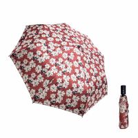 Ομπρέλα γυναικεία σπαστή αυτόματο άνοιγμα - κλείσιμο φλοράλ κεραμιδί Guy Laroche Automatic Open - Close Folding Umbrella Floral Cinnamon