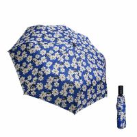 Ομπρέλα γυναικεία σπαστή αυτόματο άνοιγμα - κλείσιμο φλοράλ μπλε ρουά Guy Laroche Automatic Open - Close Folding Umbrella Floral Royal Blue