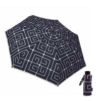 Ομπρέλα γυναικεία μίνι σπαστή μαύρη Guy Laroche Mini Folding Umbrella Classic Logo Black