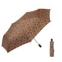 Ομπρέλα γυναικεία σπαστή αυτόματο άνοιγμα - κλείσιμο καφέ φλοράλ Ezpeleta‎ Automatic Open - Close Folding Umbrella Floral Brown
