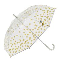 Women's Long Automatic Transparent Stick Umbrella Gotta Dots Mustard