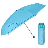 Ομπρέλα γυναικεία μονόχρωμη mini σπαστή σιέλ Perletti Time Mini Light Blue