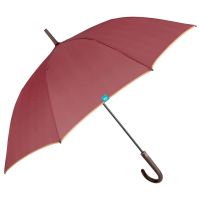 Women's Long Automatic Umbrella Perletti Time Border Bronze Burgundy