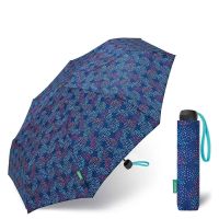 Ομπρέλα σπαστή χειροκίνητη πουά μπλε United Colors of Benetton Folding Manual Umbrella Pop Dots Bellwether Blue
