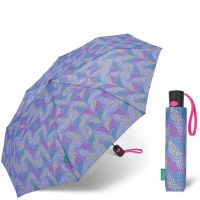 Ομπρέλα σπαστή αυτόματη λιλά με πουά United Colors Of Benetton Mini AC Folding Umbrella Pop Dots Deep Periwinkle
