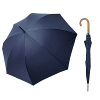 Ομπρέλα ανδρική αυτόματη μεγάλη με ξύλινη λαβή μπλε Guy Laroche