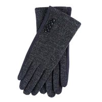 Women's Gloves With Buttons Dark Blue