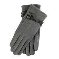Women's Gloves With Laces Grey