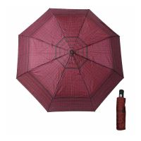 Ομπρέλα γυναικεία σπαστή αυτόματο άνοιγμα - κλείσιμο μπορντό Pierre Cardin Automatic Open - Close Folding Umbrella Logo With Stripes Bordeaux
