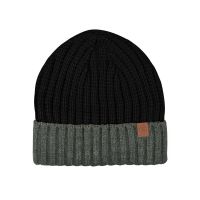 Winter Unisex Knitted Beanie Two Tone Black