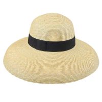 Καπέλο γυναικείο ψάθινο καλοκαιρινό με μαύρη γκρο κορδέλα