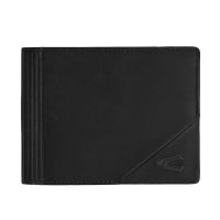 Leather Horizontal Wallet Camel Active Taiga Black