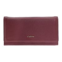 Women's  Horizontal Leather Wallet LaVor 6048 Dark Pink