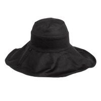 Καπέλο γυναικείο πλατύγυρο υφασμάτινο καλοκαιρινό μαύρο