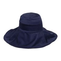 Women's Summer Fabric Hat With Wide Brim Blue