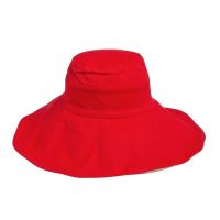 Καπέλο γυναικείο πλατύγυρο υφασμάτινο καλοκαιρινό κόκκινο