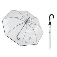 Long Automatic Windproof Transparent Umbrella Pierre Cardin Black