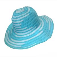 Women's Summer Fabric Hat With Wide Brim Turquoise