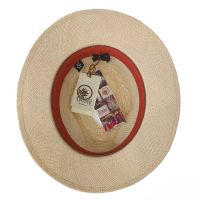 Straw Panama Hat With Brown Leather Strap