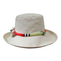 Summer Hand Made Cotton Hat With Colorful Cord