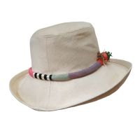 Summer Hand Made Cotton Hat With Colorful Cord