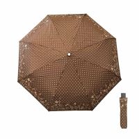 Manual Folding Umbrella Pierre Cardin Logo Dots Brown