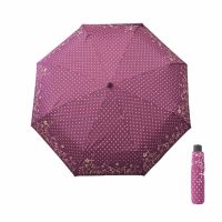 Manual Folding Umbrella Pierre Cardin Logo Dots Pink