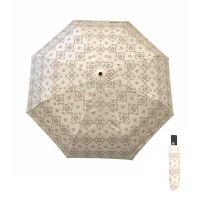 Automatic Open - Close Folding Umbrella Pierre Cardin Arabesque Ecru