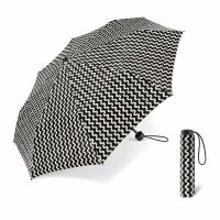 Women's Folding Windproof Umbrella Happy Rain Black & White 1