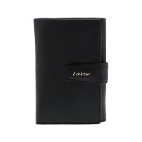 Women's Vertical Leatrher Wallet LaVor 6038 Black
