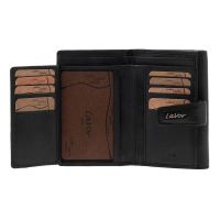 Πορτοφόλι δερμάτινο γυναικείο μαύρο LaVor 6038