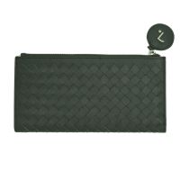 Women Leather Wallet 7.Dots Orion Forest Green
